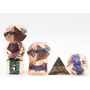 Mica Series 7 piece Metal Dice Set